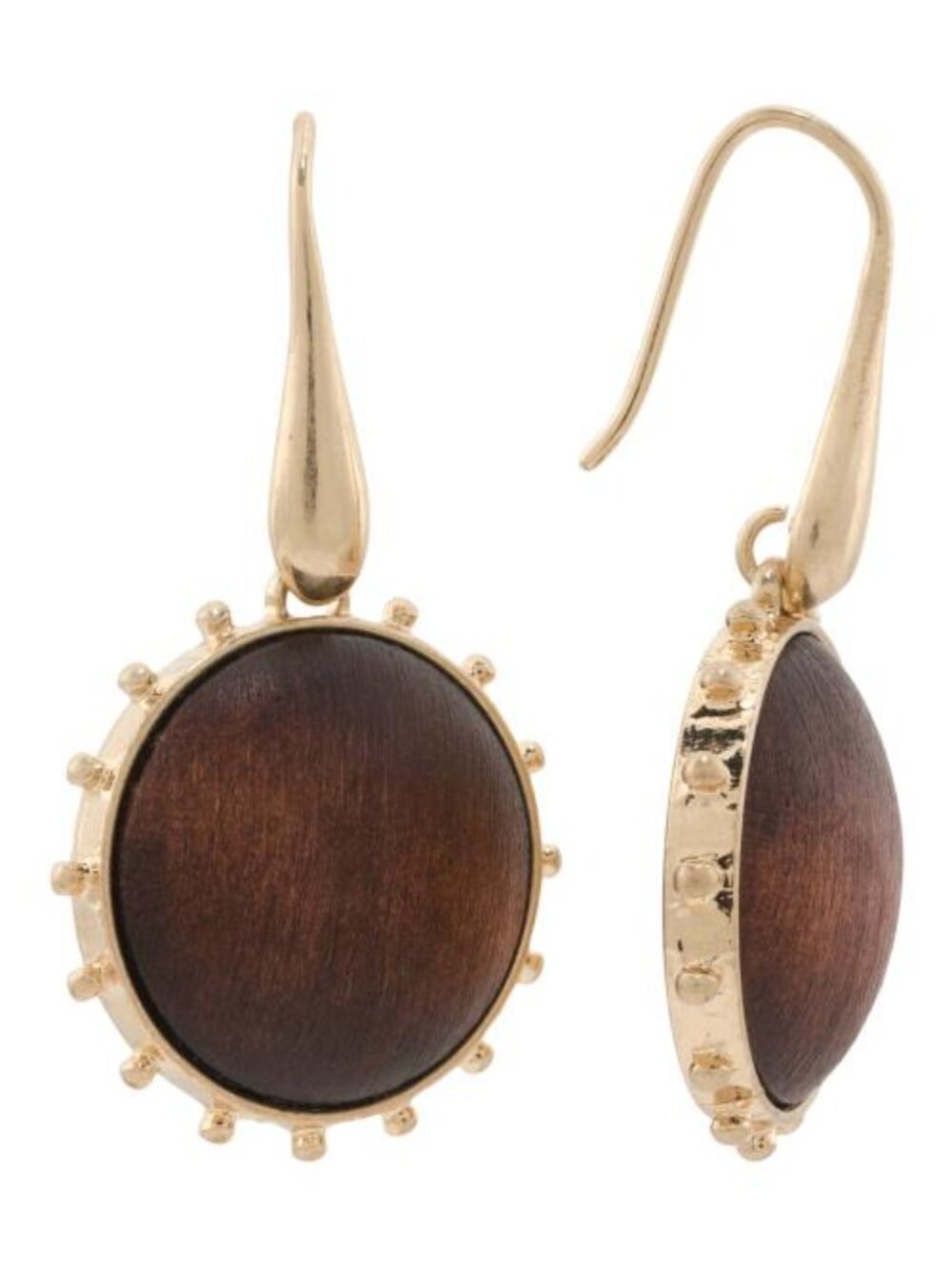 PATRICIA NASH Gold Wood Drop Earrings